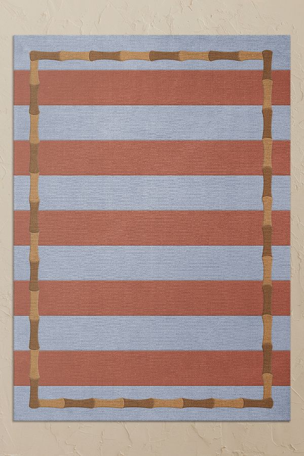 Slide View: 4: LAYERED X Alice Crawley Bamboo Forrest Wool Rug