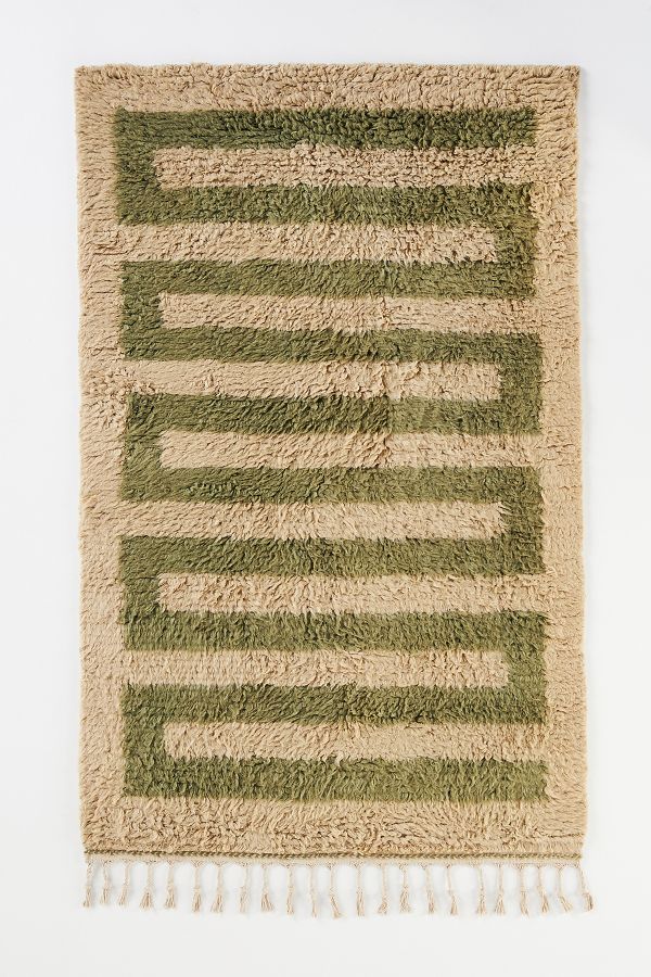 Slide View: 1: Hand-Knotted Wool Shag Neo Rug