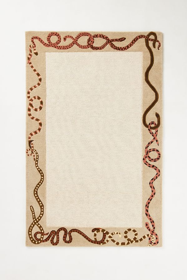 Slide View: 1: Marwa Hand-Tufted Wool Snake Rug