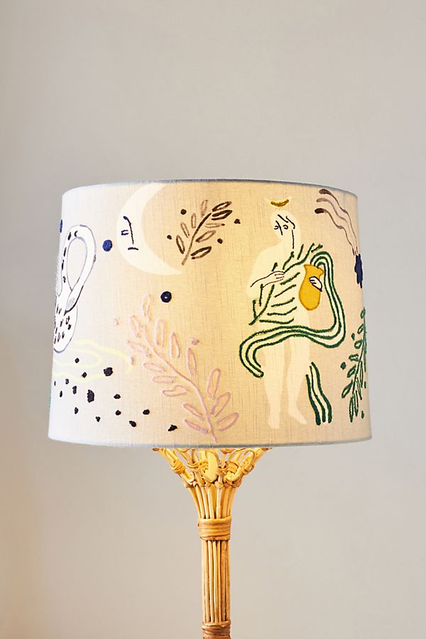 Embroidered Althea Lamp Shade, Embroidered Lamp Shades