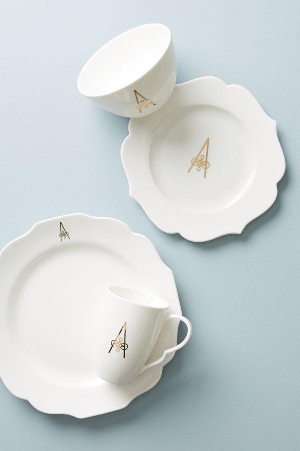 Scripted Monogram Dinner Plate Anthropologie