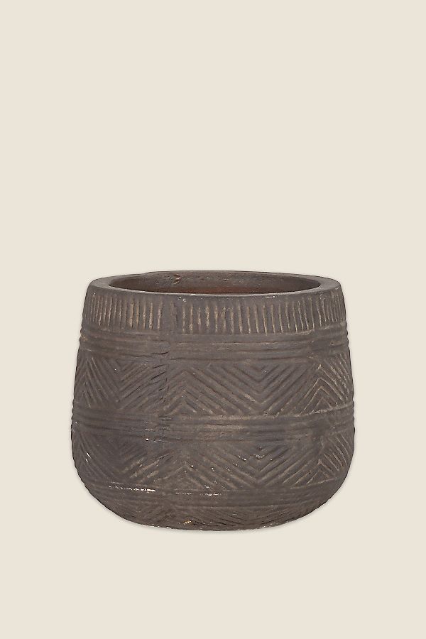 Slide View: 1: nkuku Zadie Etched Ceramic Planter