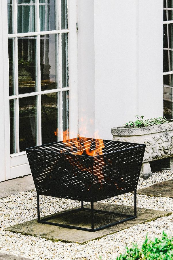 Slide View: 1: Outdoor Norfolk Fire Pit, Black Iron