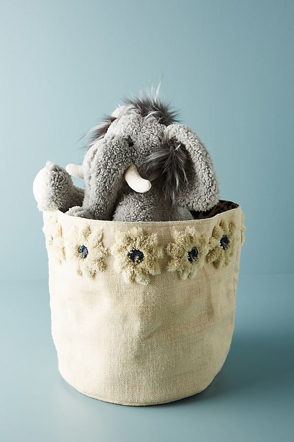 Slide View: 1: Mabel Floral Beaded Basket