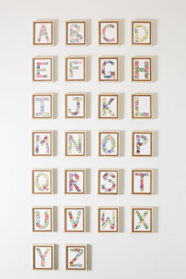 Floral Monogram Wall Art Anthropologie