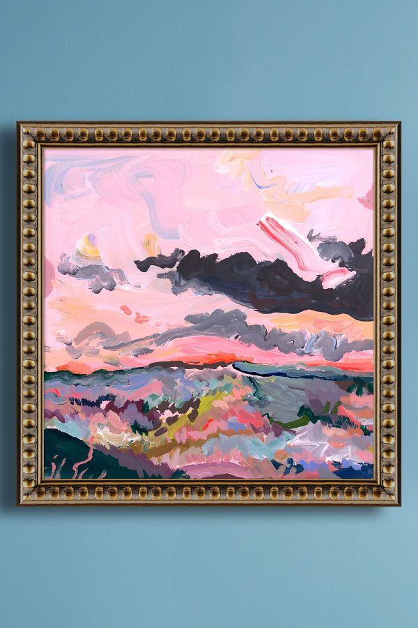 Slide View: 1: Orange Sun In Pink Sky by KT Smail Wall Art