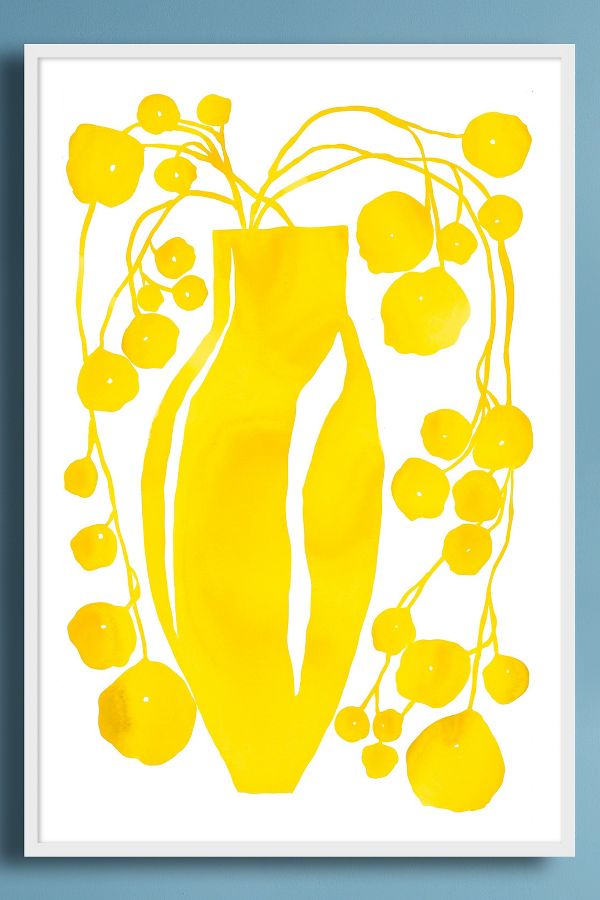 Slide View: 1: Yellow Vase Light by Kate Roebuck Wall Art