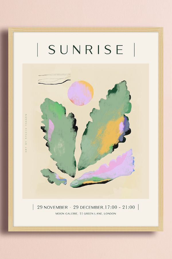 Slide View: 1: Sunrise Art Poster by Sylvia Takken Wall Art