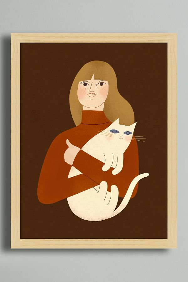 Vista de diapositivas: 1: Niña y gato por Clare Owen Wall Art