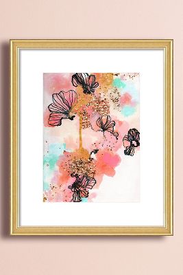 Golden Moments Floral di Sonal Nathwani Framed Wall Art