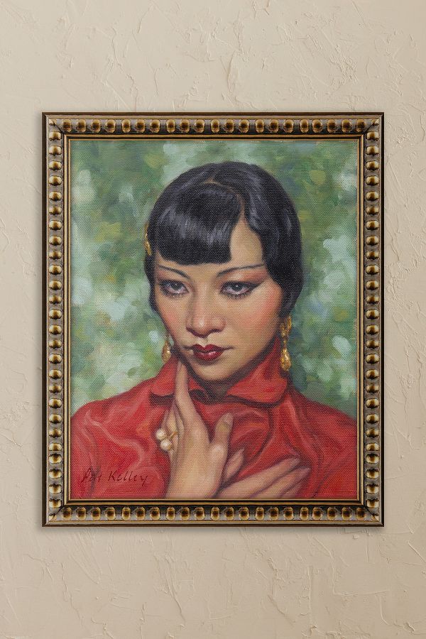 Slide View: 1: Portrait of Anna May Wong by Pat Kelley Framed Wall Art