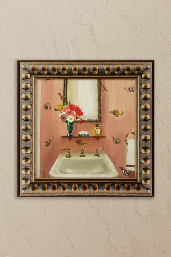 Slide View: 1: Escargot by Janet Hill Framed Wall Art