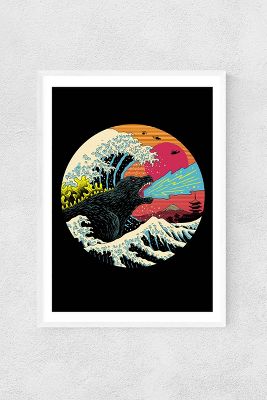 Retro Wave Kaiju Wall Art