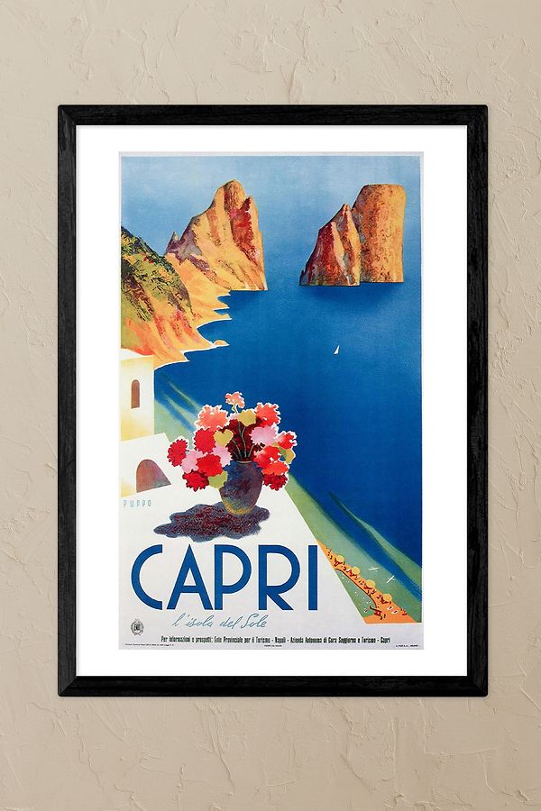 Slide View: 1: East End Prints Capri Black Framed Wall Art Print