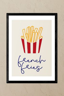 East End Prints French Fries Black Framed Wall Art Print