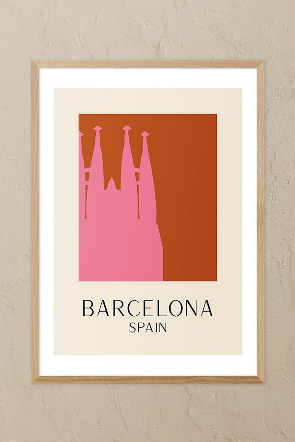 Slide View: 1: East End Prints Barcelona Oak Framed Wall Art Print