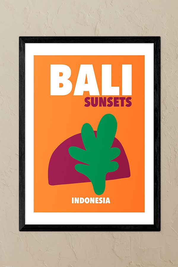 Slide View: 1: East End Prints Bali Sunsets Indonesia Black Framed Art Print