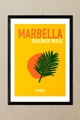 East End Prints Marbella Golden Coast Spain Black Framed Art Print