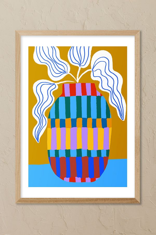 Slide View: 1: East End Prints Striped Pot Wall Art Print