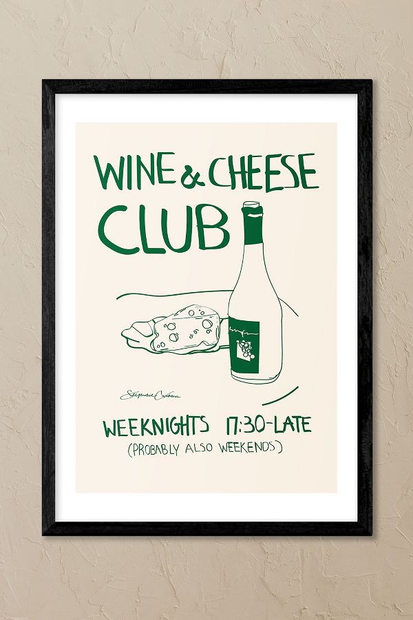 Slide View: 1: East End Prints Wine Cheese Wall Art Print