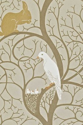 Sanderson Squirrel & Dove Wallpaper