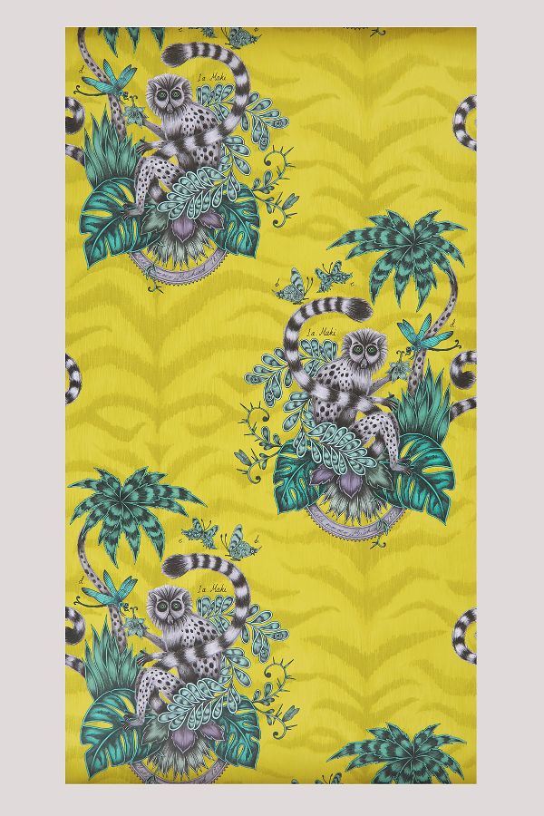 Slide View: 2: Emma J Shipley Lemur Palms Wallpaper