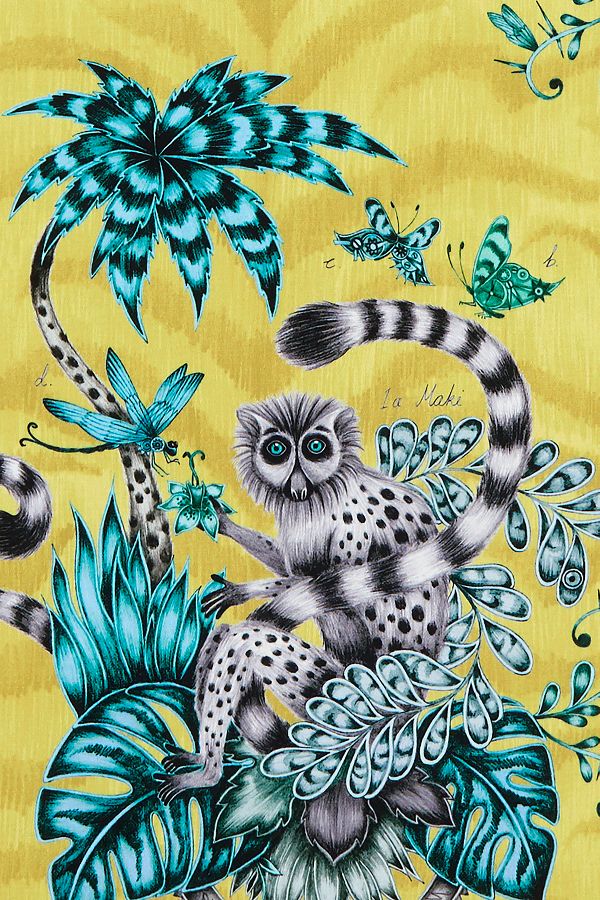 Slide View: 1: Emma J Shipley Lemur Palms Wallpaper