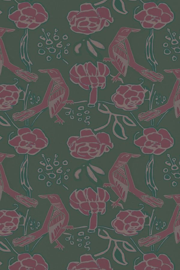 Slide View: 2: Annika Reed Chattering of Choughs Wallpaper