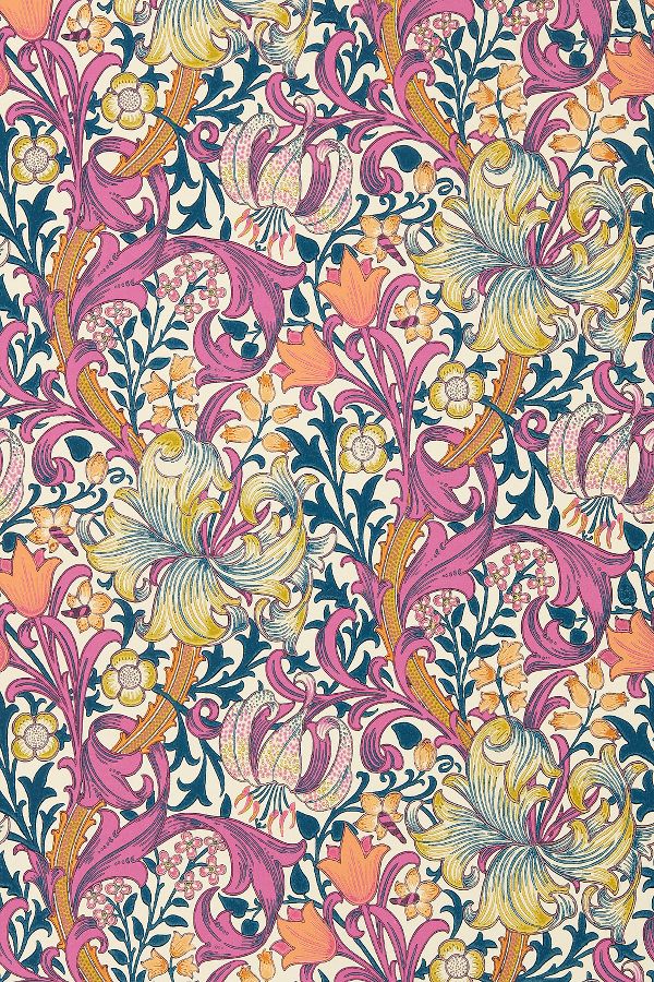 Slide View: 5: Sanderson Archive Golden Lily Wallpaper