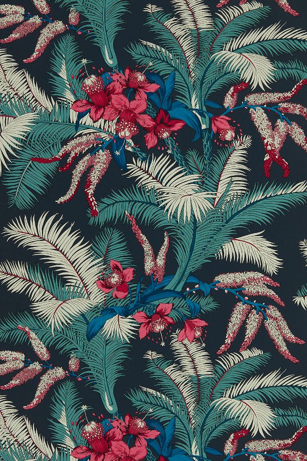 Slide View: 1: Sanderson Archive Palmetto Wallpaper