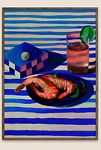 Thumbnail View 1: Shrimp & Stripes by Misfitting Things Framed Wall Art Print