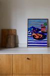 Thumbnail View 2: Shrimp & Stripes by Misfitting Things Framed Wall Art Print