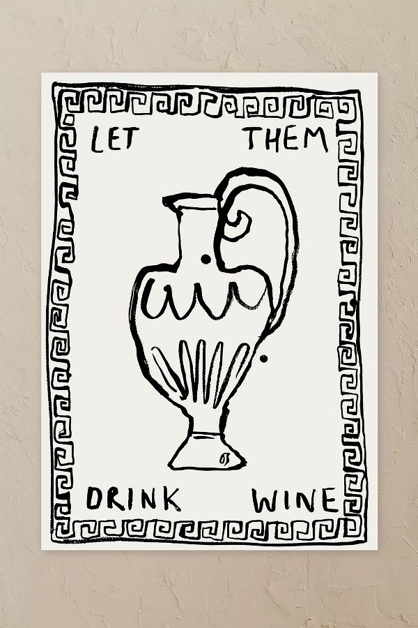 Slide View: 1: Olivia Sewell Let Them Drink Wine A3 Print