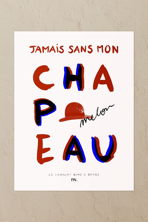 Slide View: 1: The Poster Club Le Chapeau Rond et Rouge Impression d'Art Murale