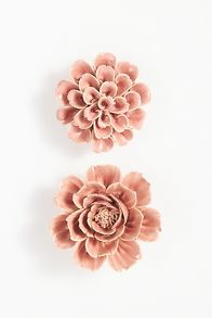 Slide View: 1: Pink Ceramic Wall Flower