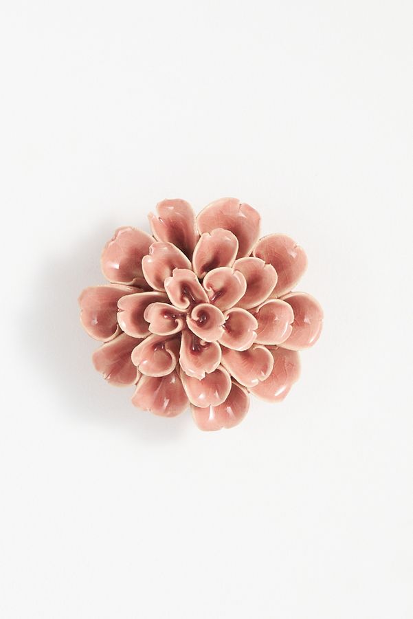 Slide View: 2: Pink Ceramic Wall Flower