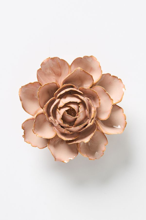 Slide View: 1: Pink Ceramic Wall Flower