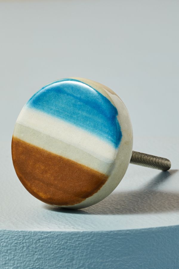 Slide View: 2: Striped Ceramic Knob