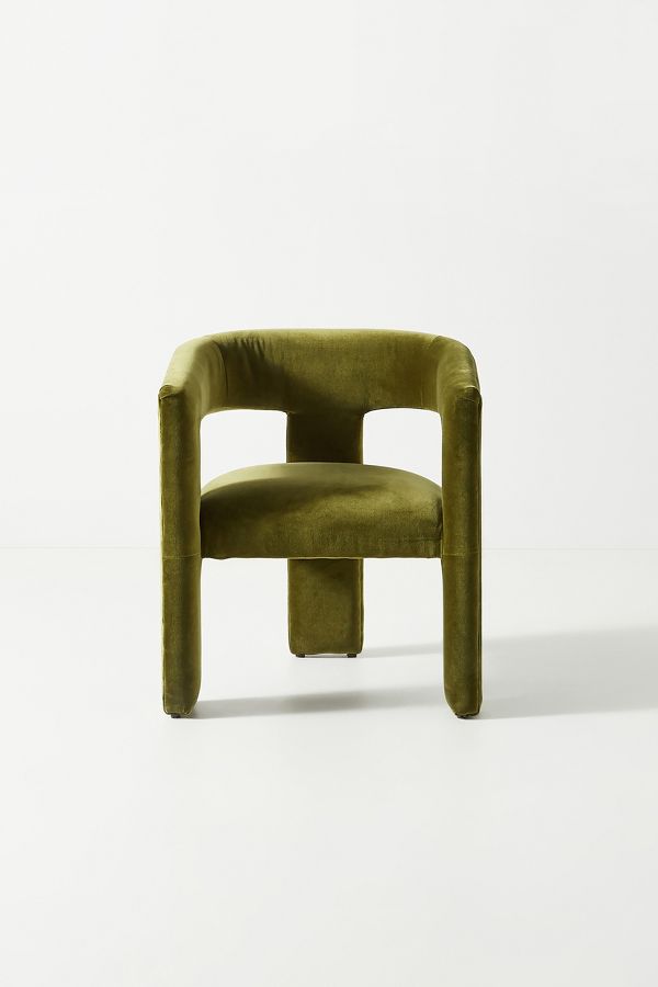 Slide View: 3: Effie Velvet Tripod Dining Chair