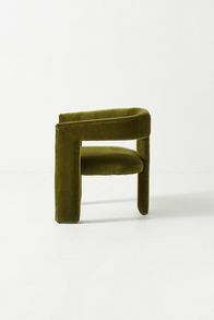 Slide View: 5: Effie Velvet Tripod Dining Chair