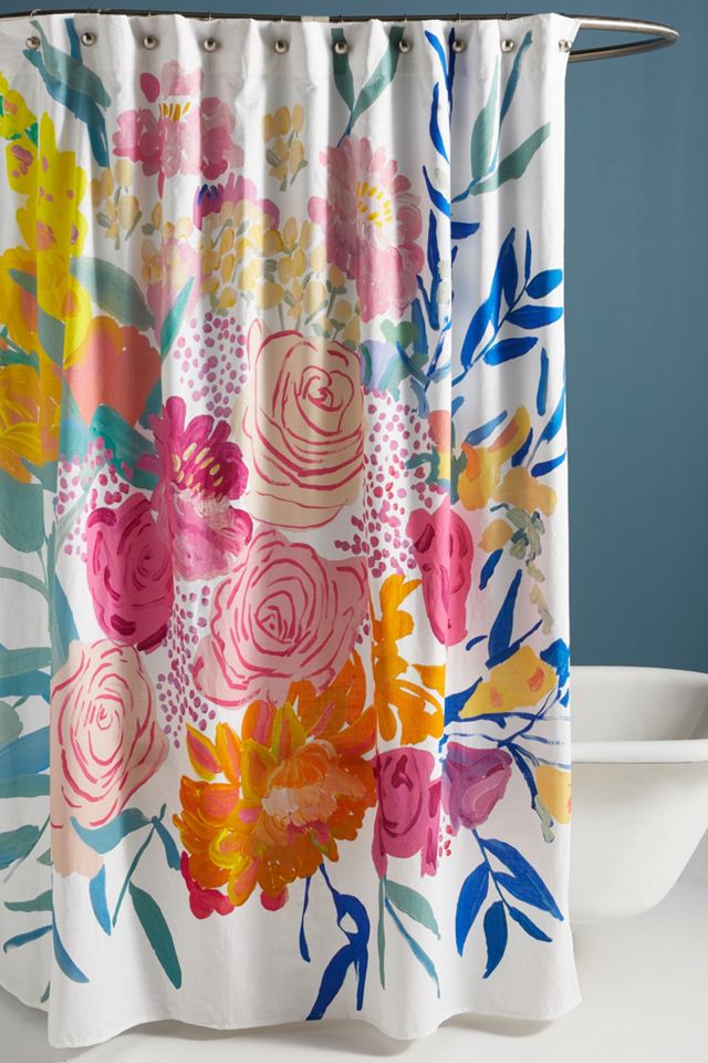 Paint + Petals Shower Curtain Anthropologie