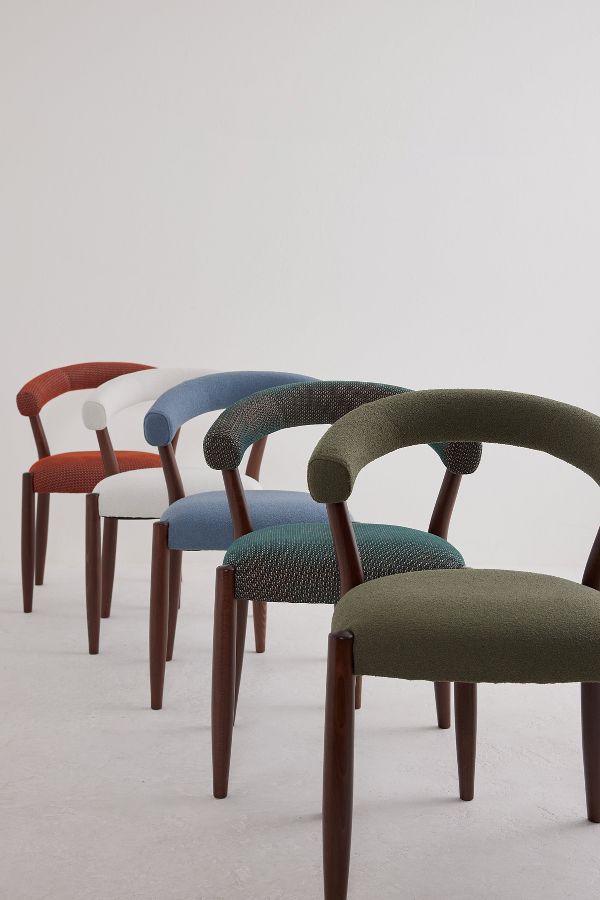 Slide View: 6: Elsa Orezza Weave-Upholstered FSC Beech Wood Dining Chair