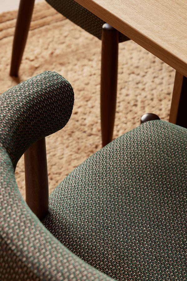 Slide View: 3: Elsa Orezza Weave-Upholstered FSC Beech Wood Dining Chair