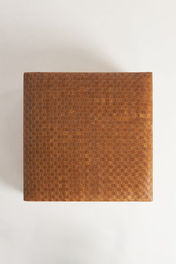 Slide View: 8: Cove Woven Leather Ottoman