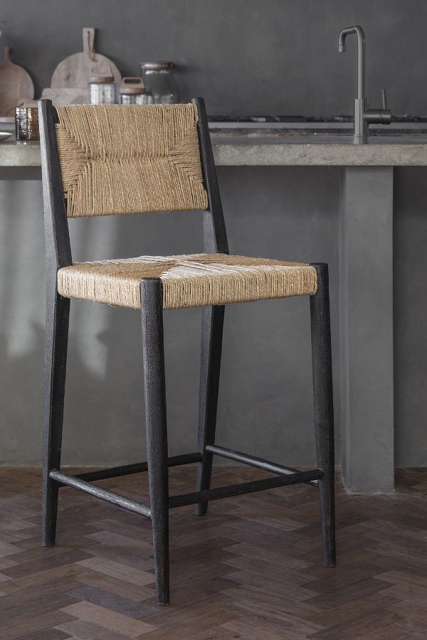 Slide View: 1: nkuku Lohanda Acacia & Munja Grass Counter Chair