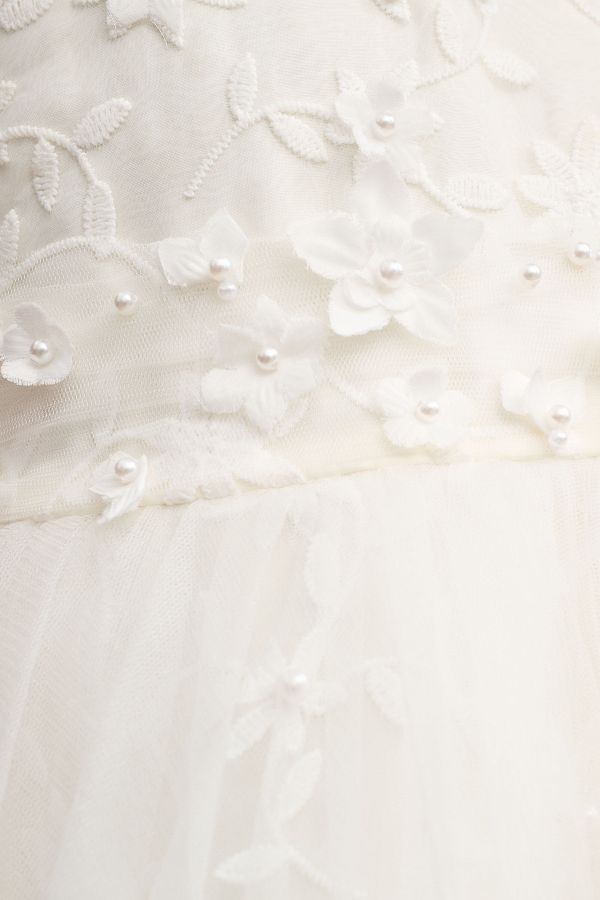 Slide View: 5: Princess Daliana Jessie Beaded Floral Tulle Flower Girl Dress