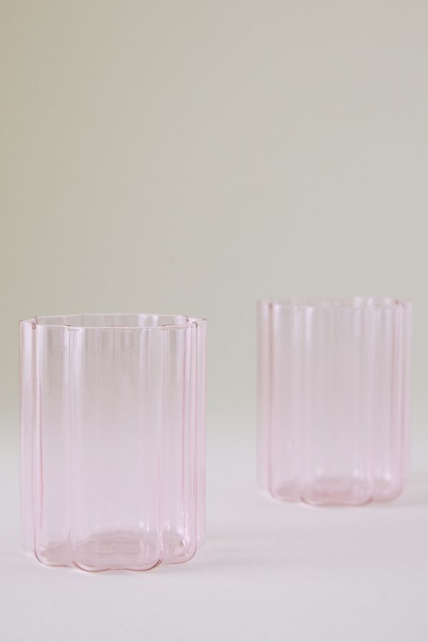 Slide View: 4: FAZEEK Wave Tumbler Glasses, Set of 2