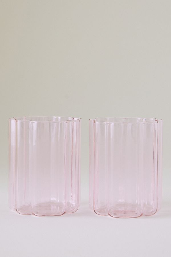 Slide View: 2: FAZEEK Wave Tumbler Glasses, Set of 2