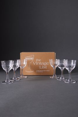 La Liste Vintage Verres à Liqueur à Pied en Cristal, Lot de 6