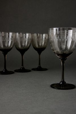 I bicchieri da vino colorati Vintage Listed Set di 4